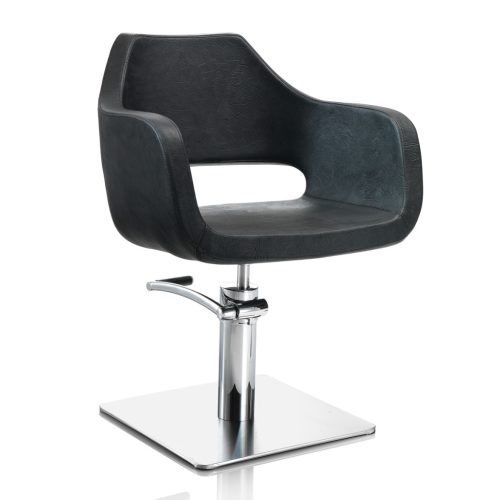Scaun de frizerie Hair Regency negru - cu bază pătrată pentru confort și stil.