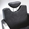 Scaun de frizerie Hair Crown negru - cu bază pătrată, confortabil și elegant.