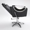 Scaun de frizerie Hair Crown negru - cu bază pătrată, confortabil și elegant.