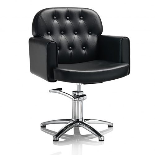Scaun de coafură Hair Liberty negru cu bază în formă de stea