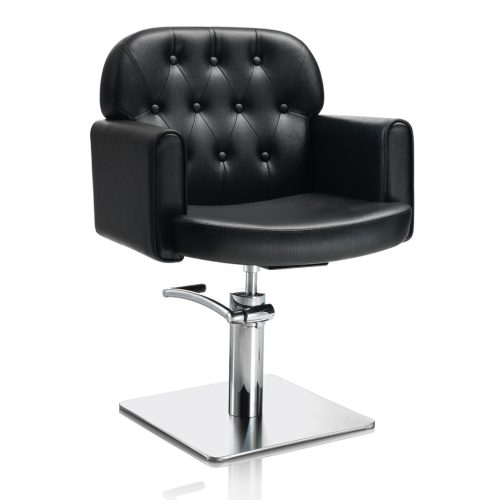 Scaun de coafură Hair Liberty negru - bază pătrată elegantă