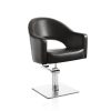 Scaun de coafură Hair Paris negru - bază pătrată elegantă.