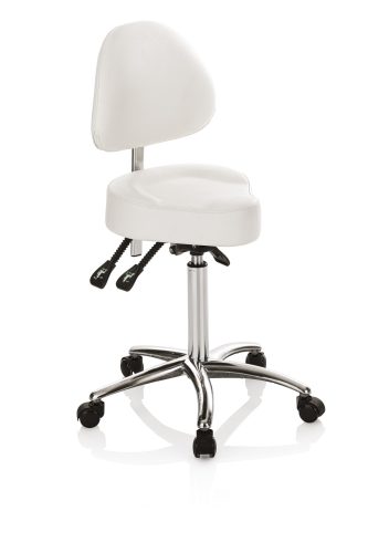 Balance 3 scaun ergonomic cu spătar reglabil, alb, confort maxim.