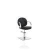 Scaun de frizerie Hair Colette negru - cu bază pătrată elegantă.