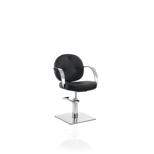 Scaun de frizerie Hair Colette negru - cu bază pătrată elegantă.