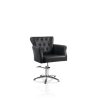 Scaun de coafură Hair Throne negru cu bază stea - eleganță și confort pentru salonul tău!