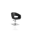 Scaun de coafură Hair Stylo negru cu bază pătrată – eleganță și confort.