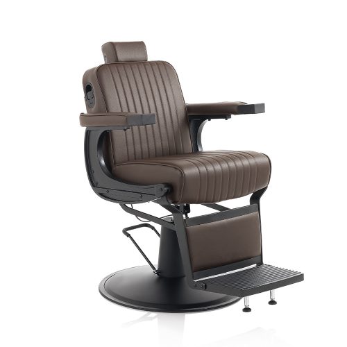 Scaun de barberie Hair Corsaro, maro, pentru un stil elegant și confortabil.