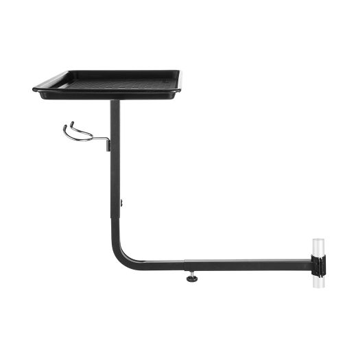 Tavă metalică rotativă pentru scaun de frizerie, practică și elegantă.