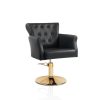 Scaun de frizerie Gold Hair Throne - baza rotundă elegantă.