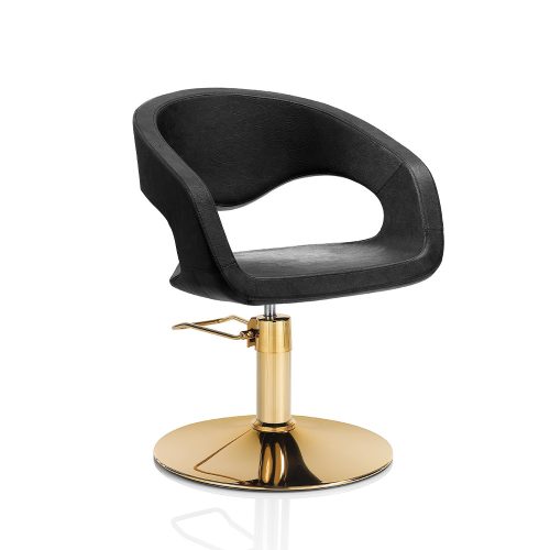 Scaun de coafură Gold Hair Wave - cu bază rotundă, confortabil și elegant.