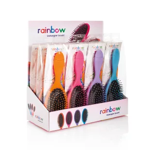   Set de 12 perii de păr Rainbow în display elegant pentru birou