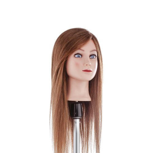 Păpușă bebeluș cu păr lung de real, castaniu - 55 cm