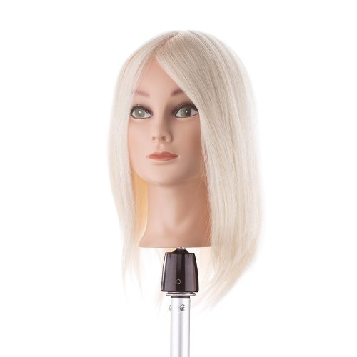 Capul de bebeluș cu păr de angora alb, lungime medie - 35cm